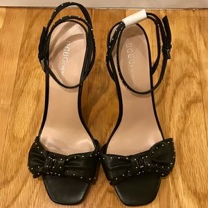 BCBGeneration Black Studded Strappy Heels